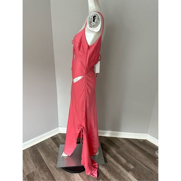 NWT Monse Satin Asymmetric Slash Slip Midi-Dress SIZE 6 $1490 - Picture 12 of 14